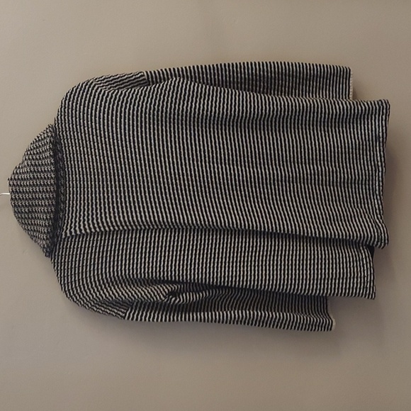 CABI S Fergie Turtleneck B/W Striped LS Split Hem Cotton Longline Sweater - Picture 10 of 12
